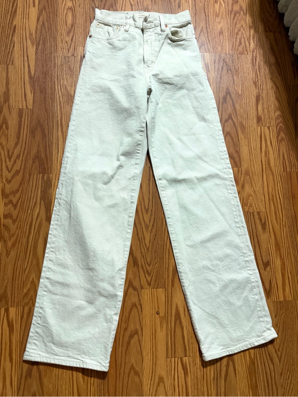Women’s AE 77 Premium Stovepipe Cream and Brown Speckled Jeans